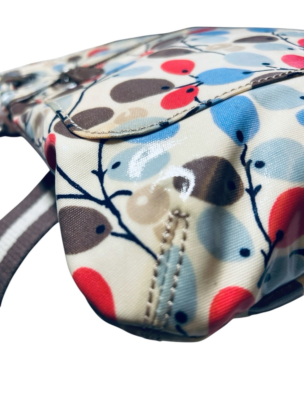 Boden Floral Crossbody Bag Oilcloth Coated Canvas Messenger Adjustable Strap - Picture 8 of 9